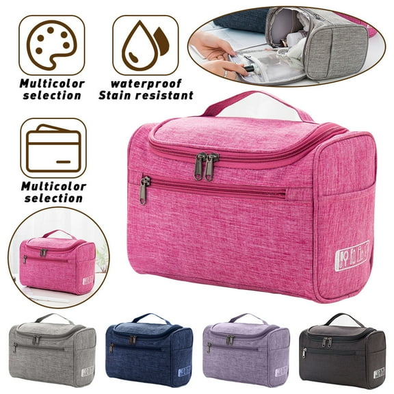 OUSITAID Professional Large Cosmetic Case Makeup Bag Storage Handle Organizer Travel Kit Toiletry Box Rose Red