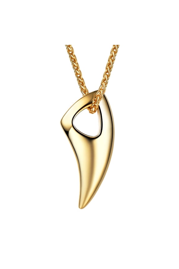 Stainless Steel Wolf Teeth Necklace For Men and Women, Black/Gold/Silver Tone, Punk Rock Necklace, 55.88-60.96CM, Adjustable