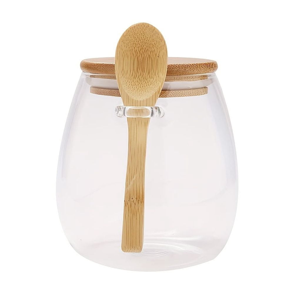 OUSITAID Sugar Container with Bamboo Lid and Spoon 21 oz Sugar Bowl ...