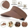 thumbnail image 1 of OUSITAID Sun Visor Hats, Wide Brim Beach Hat Roll-up Golf Straw Sun Hat Packable Foldable Summer Beach Hat for Women (Brown), 1 of 6