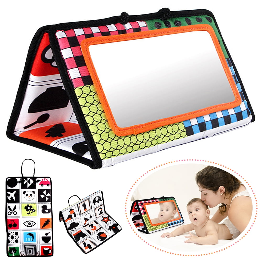OUSITAID Tummy Time Floor Mirror, Developmental Baby Mirror Tummy Time