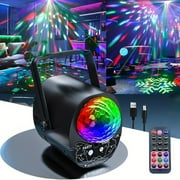 OUSITAID USB Laser Magic Ball Light  3-in-1 Effect Light  Disco Party Stage Light  Rotating Magic Ball Decoration Light  Laser Magic Ball Light  KTV  Family Party Holiday Party Light  Chr