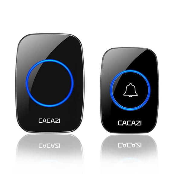 OUSITAID Wireless Doorbell, Plug and Play Door Bell Plug-in Receiver Operating at 1000 Ft, Waterproof Push Button Door Chime Kit, 3 Volume Levels, 38 Melodies (1 Plug-in Receiver, 1 Button, Black)