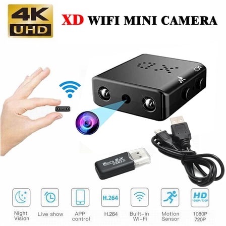 OUSITAID Wireless HD 1080P Mini Camera, Micro Home Security Cam Night Vision, Black