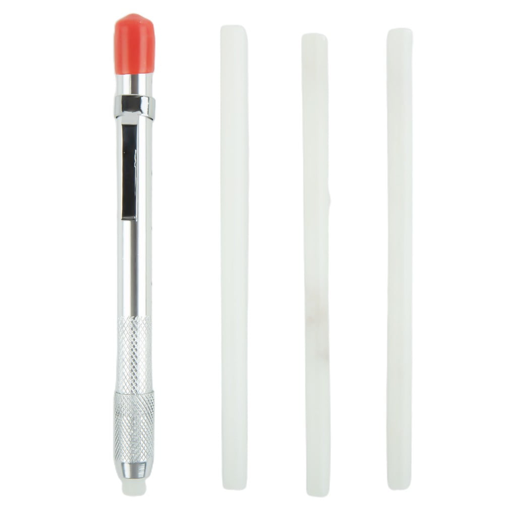 Round Soapstone Holder Marker Stainless Steel Slate Pens Refillable