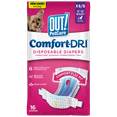 thumbnail image 1 of OUT! Pet Care Disposable Female Dog Diapers | Absorbent with Leak Proof Fit | XS/Small, 16 Count, 1 of 9