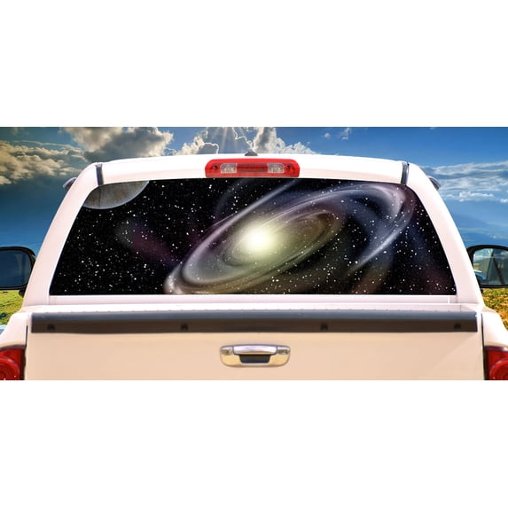 OUT THERE Rear Window Graphic truck view thru vinyl decal back