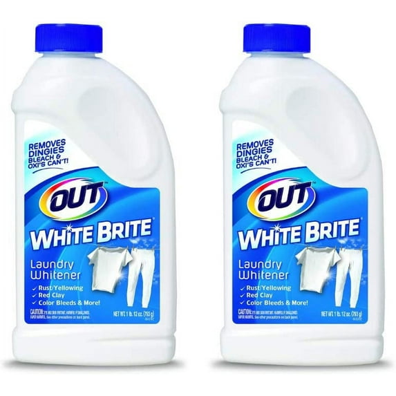 OUT White Brite Laundry Whitener Powder, 1 lb 12 oz, 2 Bottles