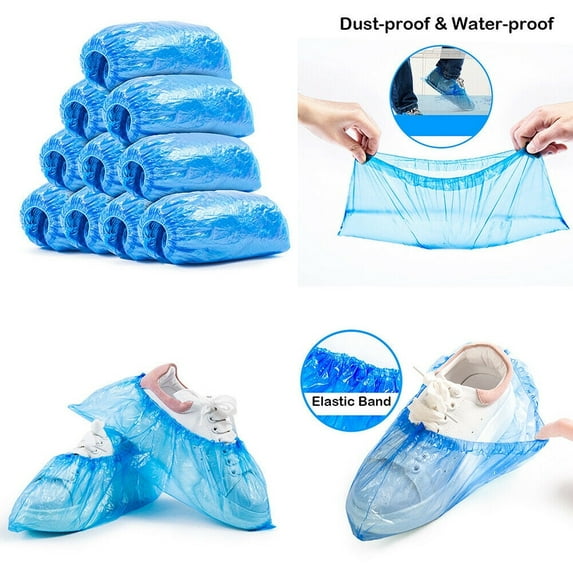 OUTAD 100 Disposable Anti Slip Boot Shoe Covers Overshoes Protective Waterproof