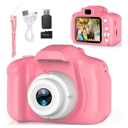 OUTAD Kids Video Camera Toy Camera for Girls Boys Toddlers 3-10 Year Old Birthday Gifts, BlitzMax 1080P HD Shockproof Video Recorder Player with 2 Inch IPS Screen-Pink