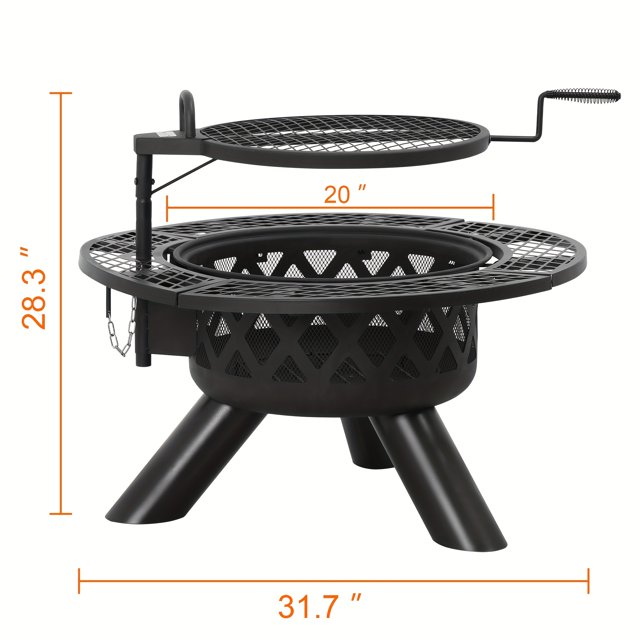 OUTDOORS Wood Fire Pit Outdoor Wood Burning Fire Pits, Patio Fire Pit
