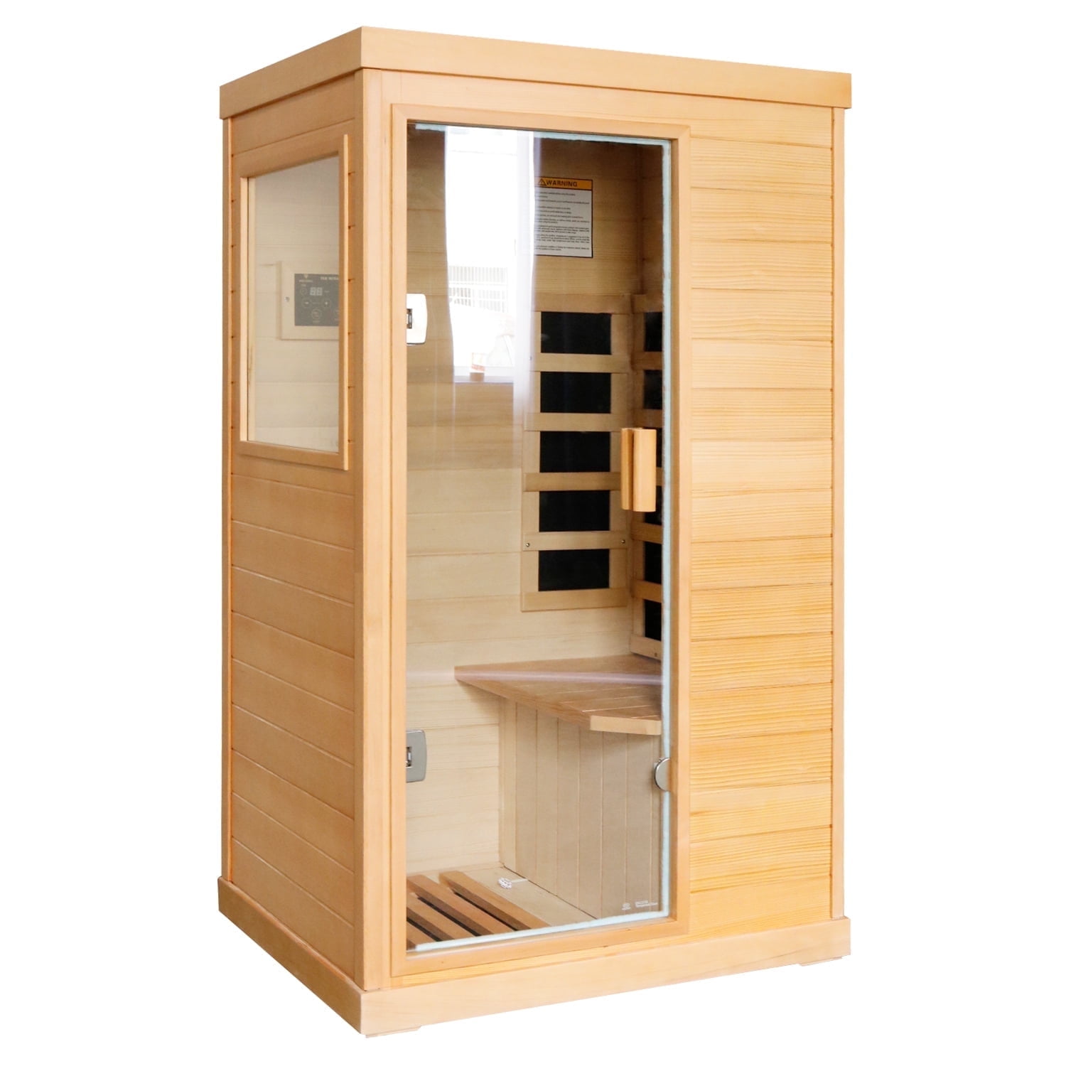 OUTEXER 800W Far Infrared Sauna with Carbon Heaters, Canadian Hemlock Wood, Indoor Use