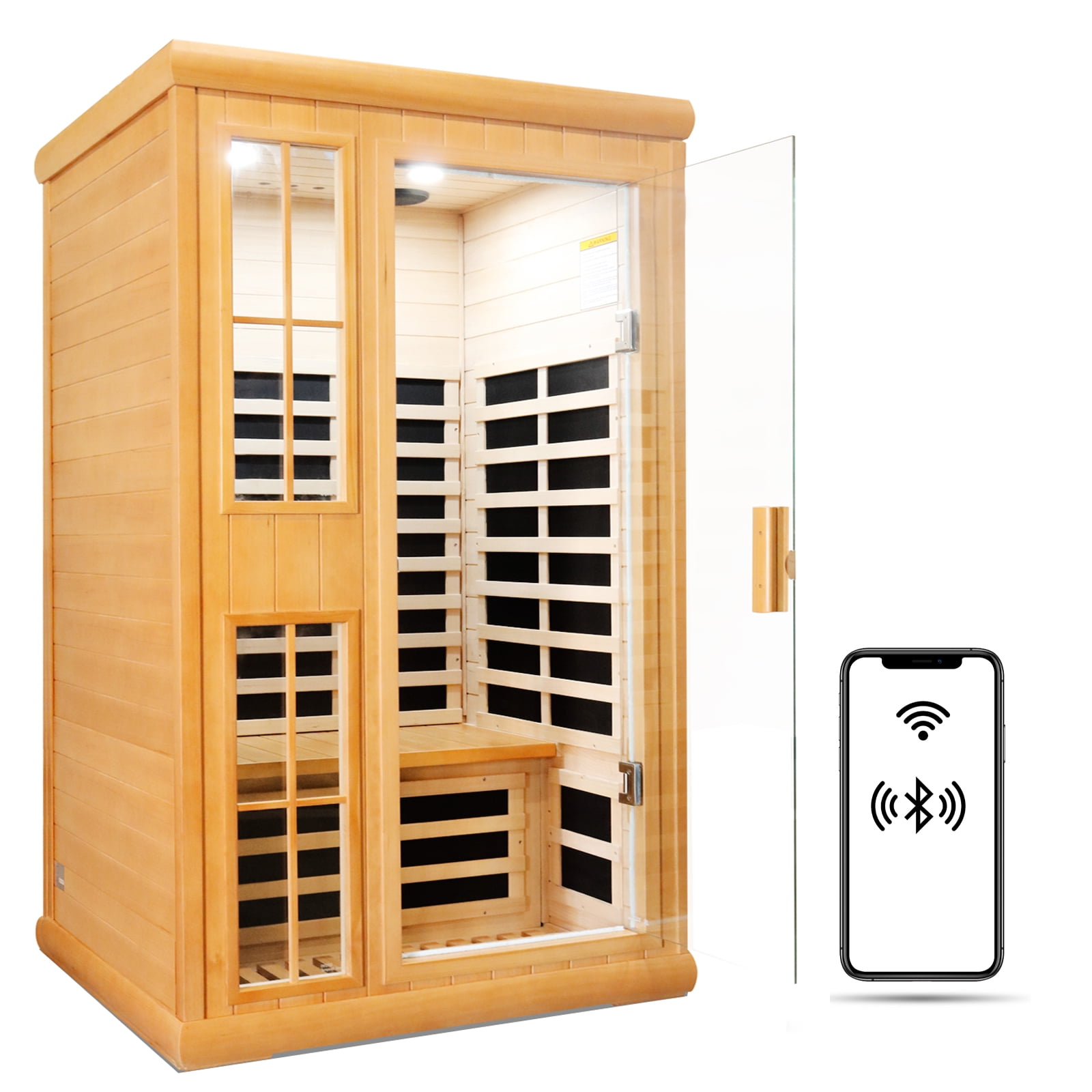 OUTEXER Infrared Sauna 1650W Canadian Hemlock Wood Far Infrared Saunas