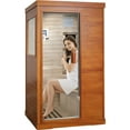 thumbnail image 1 of OUTEXER Saunas Home Sauna Indoor African Okoume Sauna 1 Person, Low EMF Far Infrared Sauna with Bluetooth Speaker, Reading Light for Home, Living Room Bathroom Gym, 1 of 9