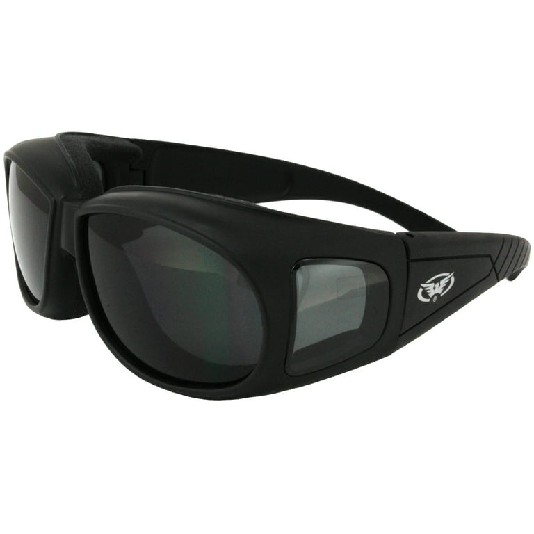 OUTFITTER - Foam Padded Motorcycle Sunglasses - Fits Over Most Glasses (Super  Dark) 