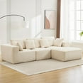 thumbnail image 1 of OUTGOODS 108" L-Shape Cloud Sectional, Modular Corduroy Sofa, Right-Facing, Beige, 1 of 8