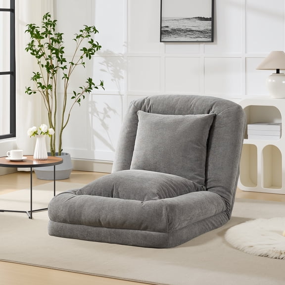 OUTGOODS Human Dog Bed, Chenille Upholstered Sofa, 65" Adjustable Lounger w/ Pillows
