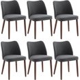 thumbnail image 1 of OUTGOODS Set of 4/6 Modern Dining Chairs, Linen Upholstered, Wood Legs, 1 of 8