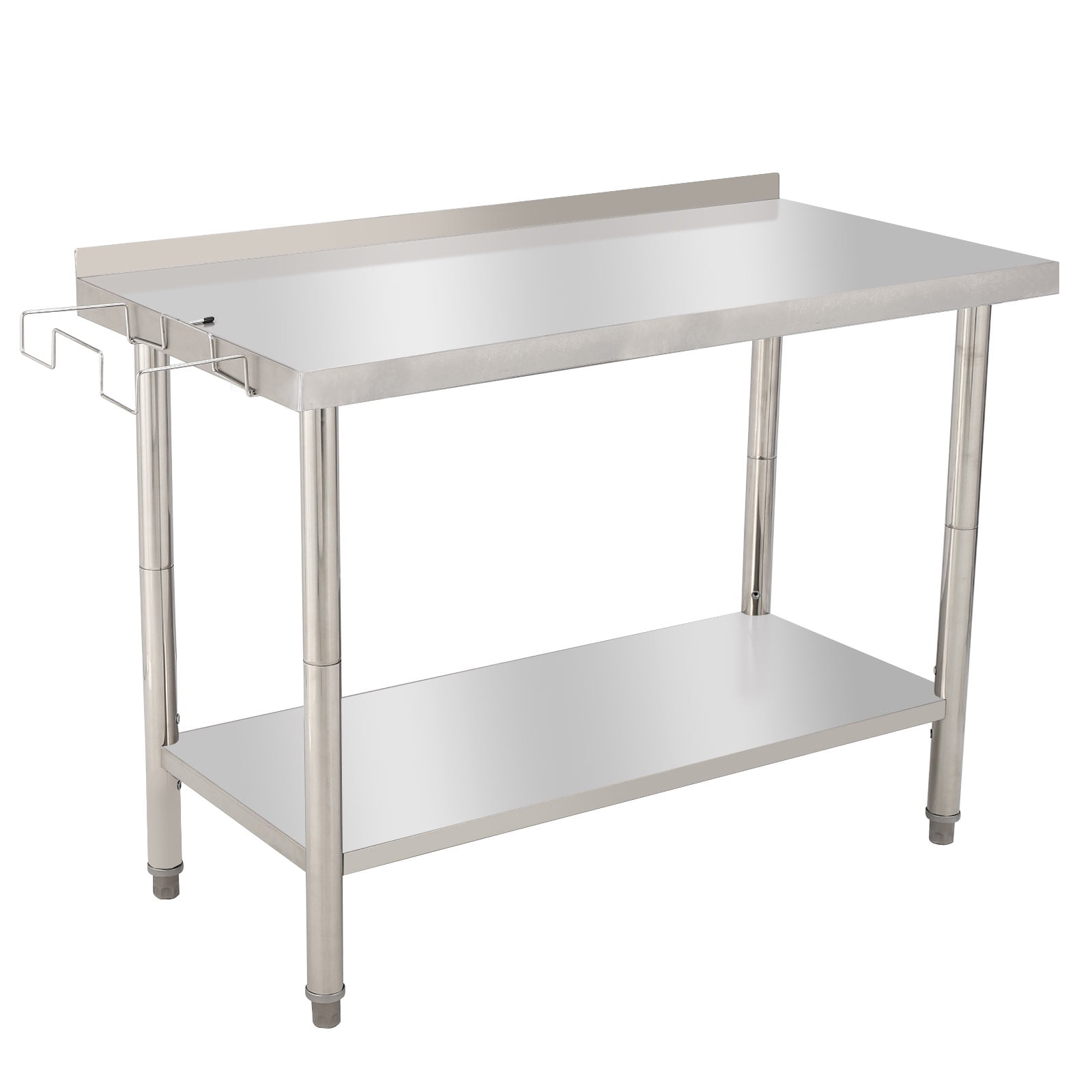 OUTGOODS Stainless Steel Work Table 48"x24" w/ Adjustable Shelf, NSF Commercial Grade