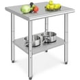 thumbnail image 1 of OUTGOODS Stainless Steel Work Table, NSF Commercial Grade, Adjustable Shelf, Silver, 1 of 9