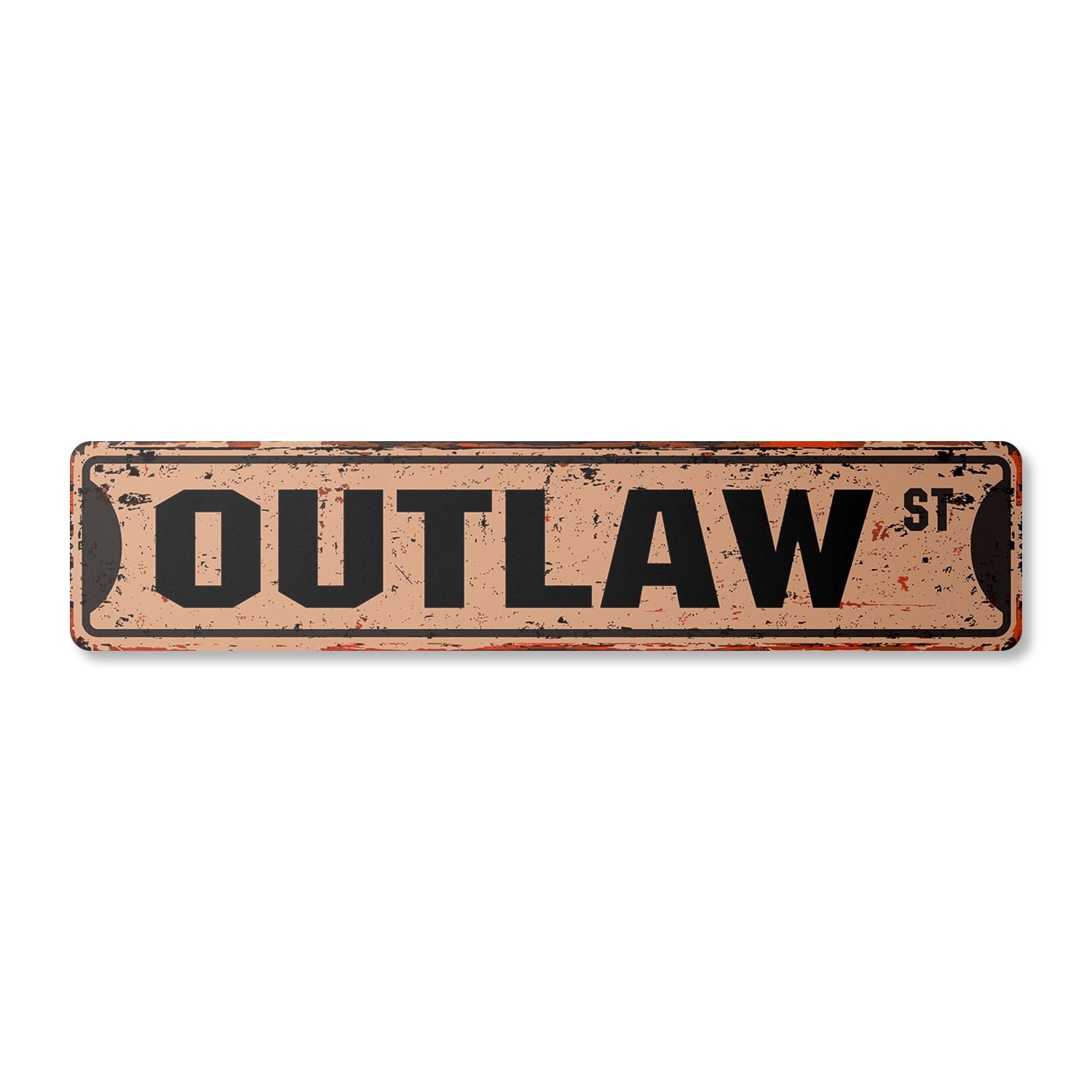 Outlaws Sign OUTLAW Vintage Plastic Street Sign criminal probation attorney crime ...
