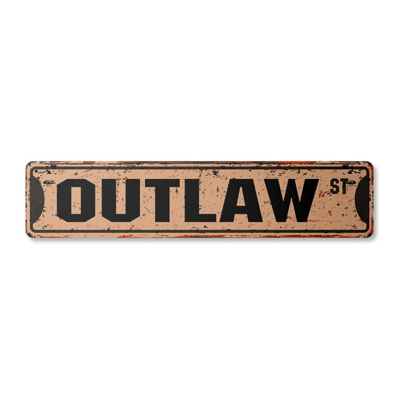 OUTLAW Vintage Plastic Street Sign criminal probation attorney crime police | Indoor/Outdoor | 30" Wide