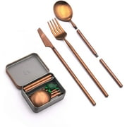 OUTLERY Portable & Reusable Cutlery Set with Case Stainless Steel Gold