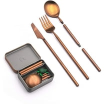 OUTLERY Portable & Reusable Cutlery Set with Case Stainless Steel (Gold)