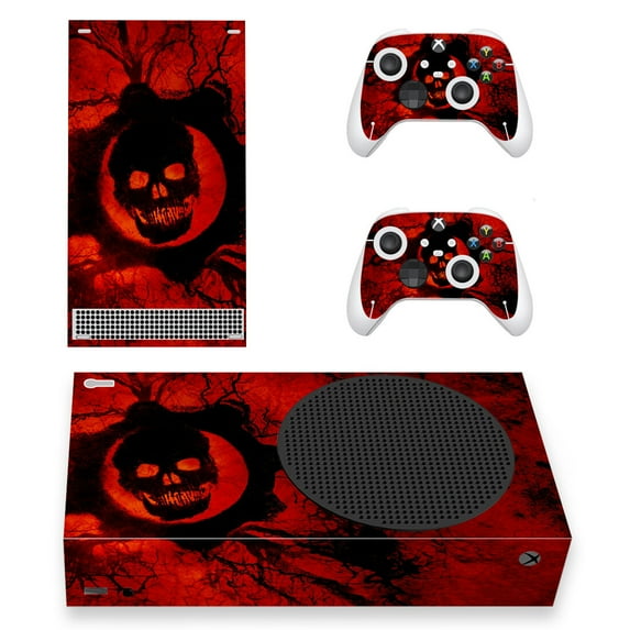 OUTMOIN Full Body Vinyl Skin Stickers for Xbox Series S Console and Controllers - Red Skull