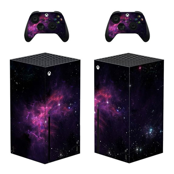 OUTMOIN Full Body Vinyl Skin Stickers for Xbox Series X Console and Controllers - Purple Universe