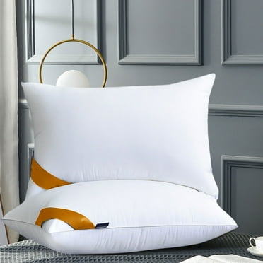 OUTOLOXIT Pillows, Feather Velvet Hotel-grade Pillow Core Soft and Supportive Down Bed Pillow Suitable for Back Side and Stomach Sleepers Made of Skin Friendly Cotton Fabric, 15x25in