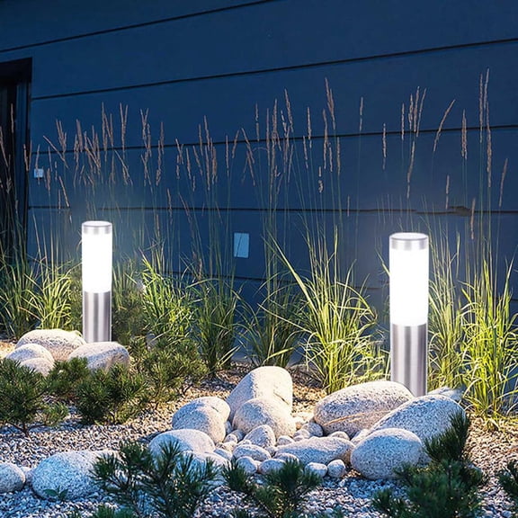 OUTOLOXIT Solar Energy Stainless Steel 3LED Modern Courtyard Outdoor Garden Cylindrical Outdoor Light