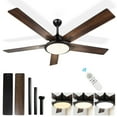 thumbnail image 1 of OUTON 52" Ceiling Fans with Light  Remote Control Sale Clearance, 6-Speed Reversible DC Motor Ceiling Fans,  Dimmable Modern Ceiling Fan for Bedroom, Living Room, 1 of 15