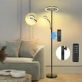 thumbnail image 1 of OUTON 69" Torchiere Floor Lamps with Reading Light, Bright Floor Lamps with Remote and Touch Control, Dimmable Tall Pole lamp for Living Room Bedroom Office, Black, 1 of 12