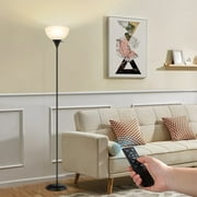 OUTON 71 Torchiere Floor Lamp with Remote, 4 Color Temperature Modern LED Standing Light for Living Room, Black