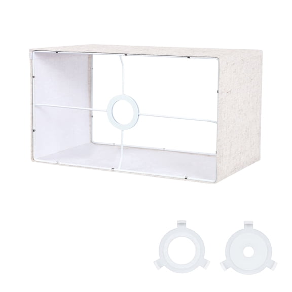 OUTON Beige Lamp Shades for Floor Lamps, Replacement Linen Lampshades for Table Lamps & Bedside Lamps, 13.5" Top x 13.5" Bottom x 8.85" High, Easy to Assemble