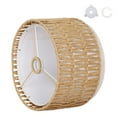 thumbnail image 1 of OUTON Boho Rattan Beige Lamp Shades for Floor Lamps, Easy Assembly Double Lampshades for Table Lamps & Bedside Lamps (1.65" Spider), 12.5" Top x12.5" Bottom x 7.5" High, 1 of 4