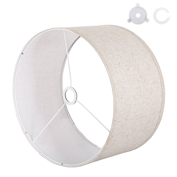 OUTON Beige Drum Lamp Shades for Floor Lamps, Replacement Linen Lampshades for Table Lamps & Bedside Lamps (1.65" Spider), 11" Top x 11" Bottom x 9" High, Easy to Assemble
