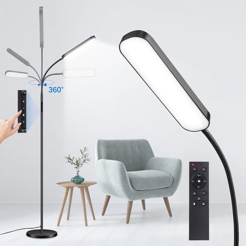 OUTON LED Floor Lamp for Living Room,  Dimmable Reading Lamp with Remote and Touch Control, 4 Color Temperature Standing Lamp for Bedroom Office Piano