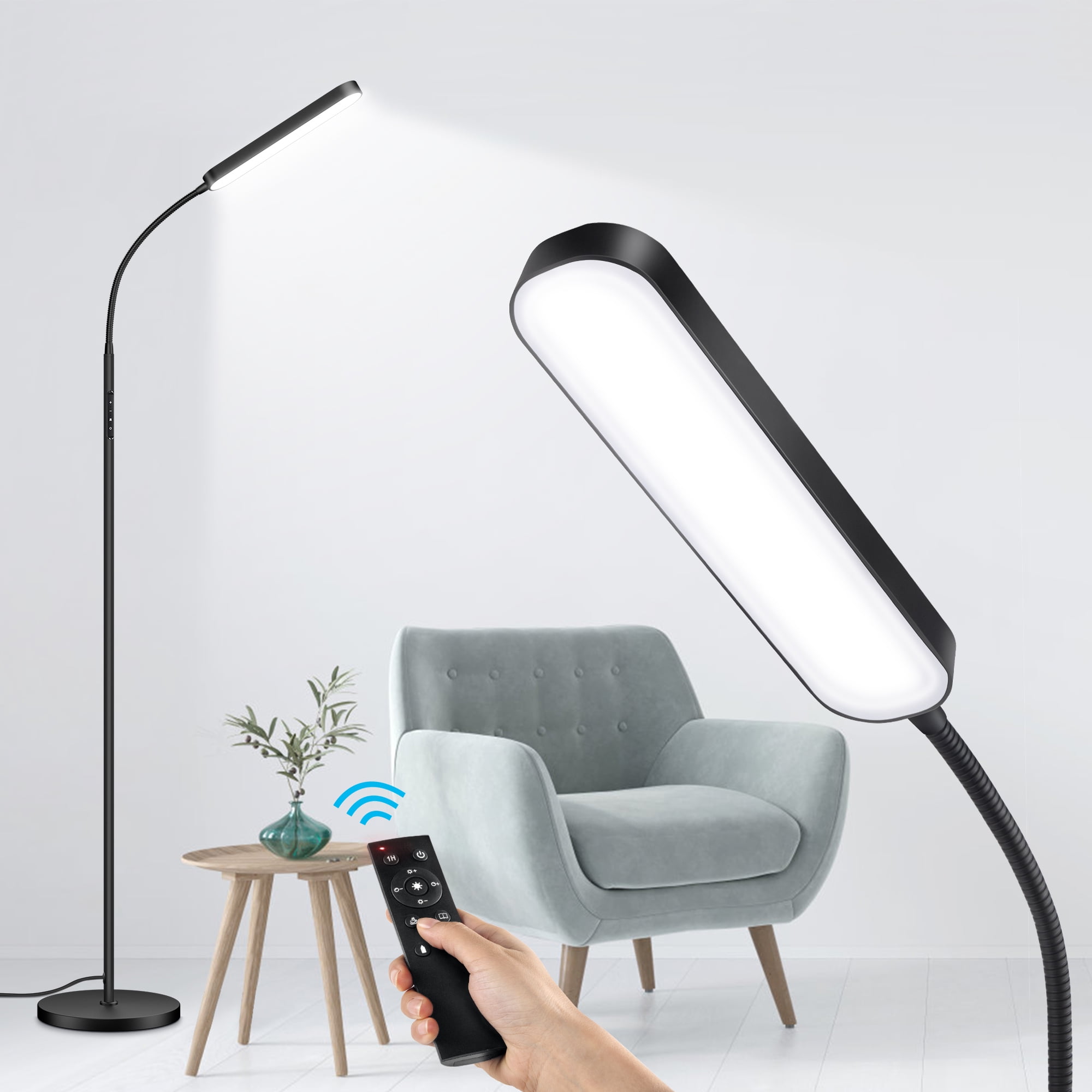 OUTON LED Floor Lamp for Living Room, Modern Standing Lamp with Remote and Touch Control-4 Color Temperature Reading Floor Light for Bedroom Office