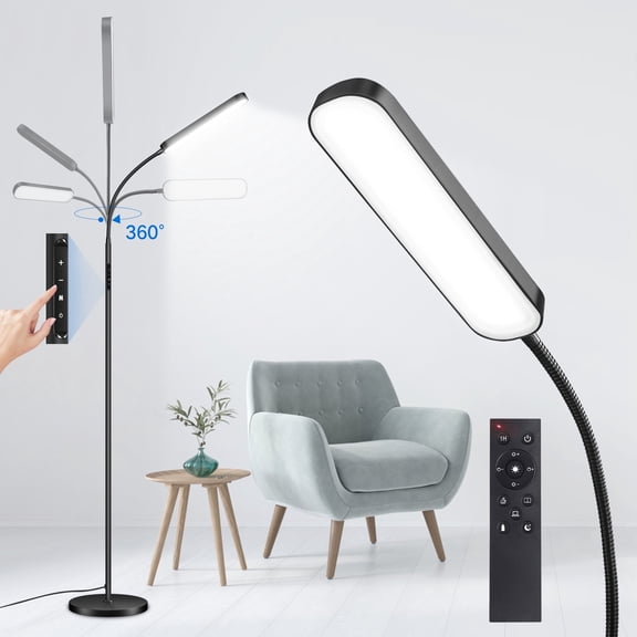 OUTON Reading Floor Lamp with Remote and Touch Control, Bright Floor Lamps with 4 Color Temperature and Dimmable Brightness, LED Floor Lamp for Living Room, Standing Lamp for Bedroom Office Piano