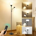 thumbnail image 1 of OUTON Torchiere Floor Lamp with Reading Light for Living Room, LED Standing Lamp with Remote Control for Bedroom, Bulbs Included, 1 of 9