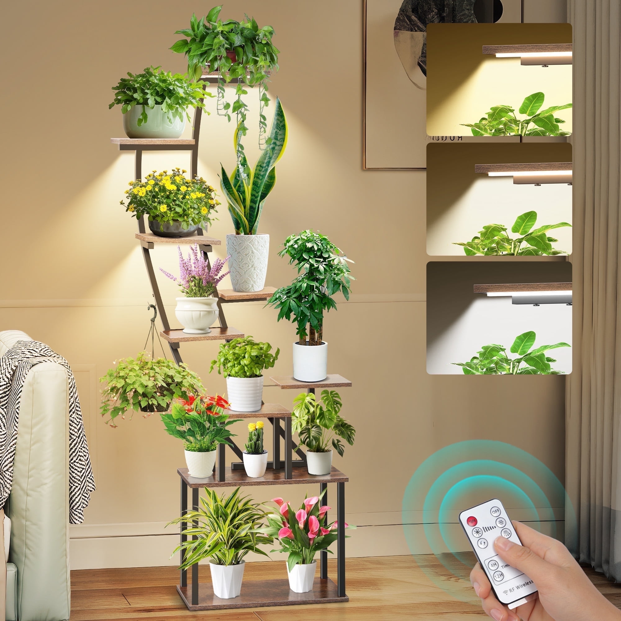 Plant Shelf Indoor 4-Tier Indoor Plant Stand With Grow Lights - Rolling  Garden Shelf For Seed Starting Plant Shelf With Grow Light, image size:2000x2000
