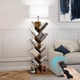 thumbnail image 1 of OUTONLIFE Floor Lamp with Shelf,Tree Bookcasewith Light, 9-Tier Floor Standing Bookcase for Living Room Bedroom, Office, Brown, 1 of 7