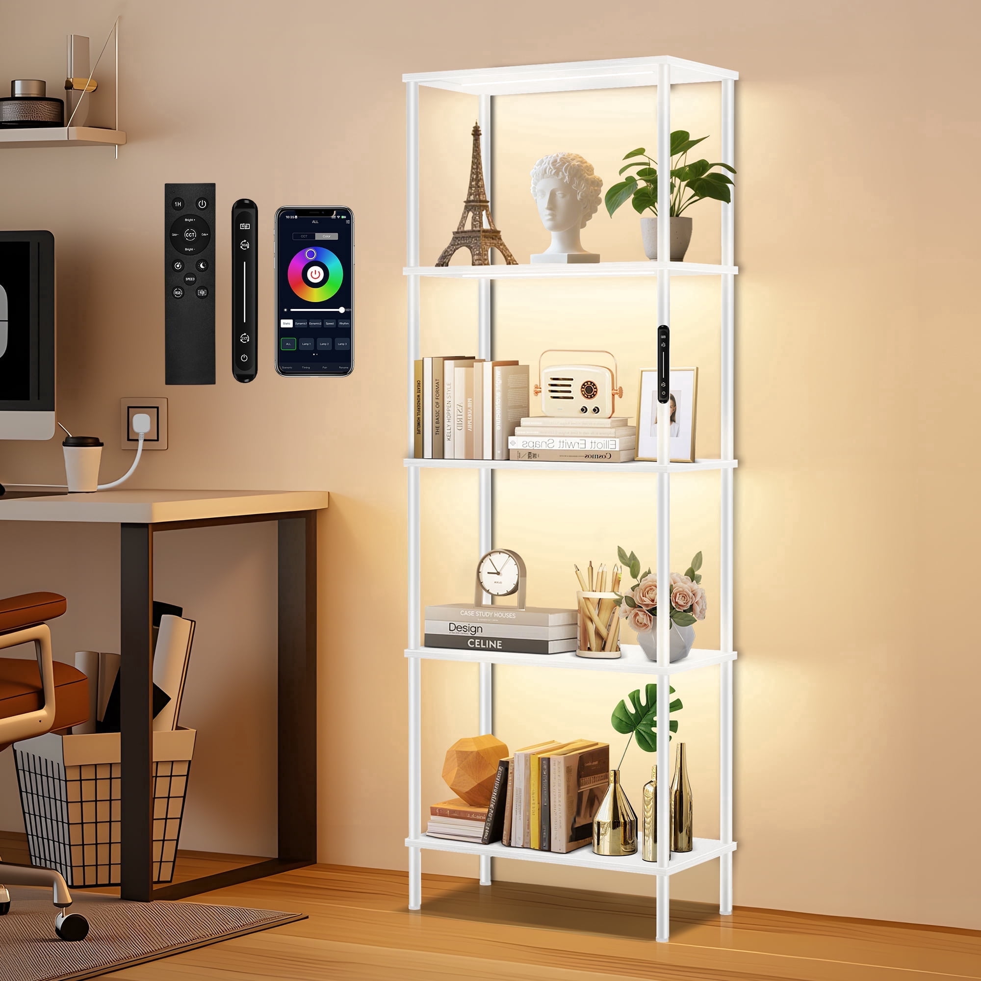 OUTONLIFE RGBW Display Shelf, 8 Colorful Modes, APP & Slide & Remote ...