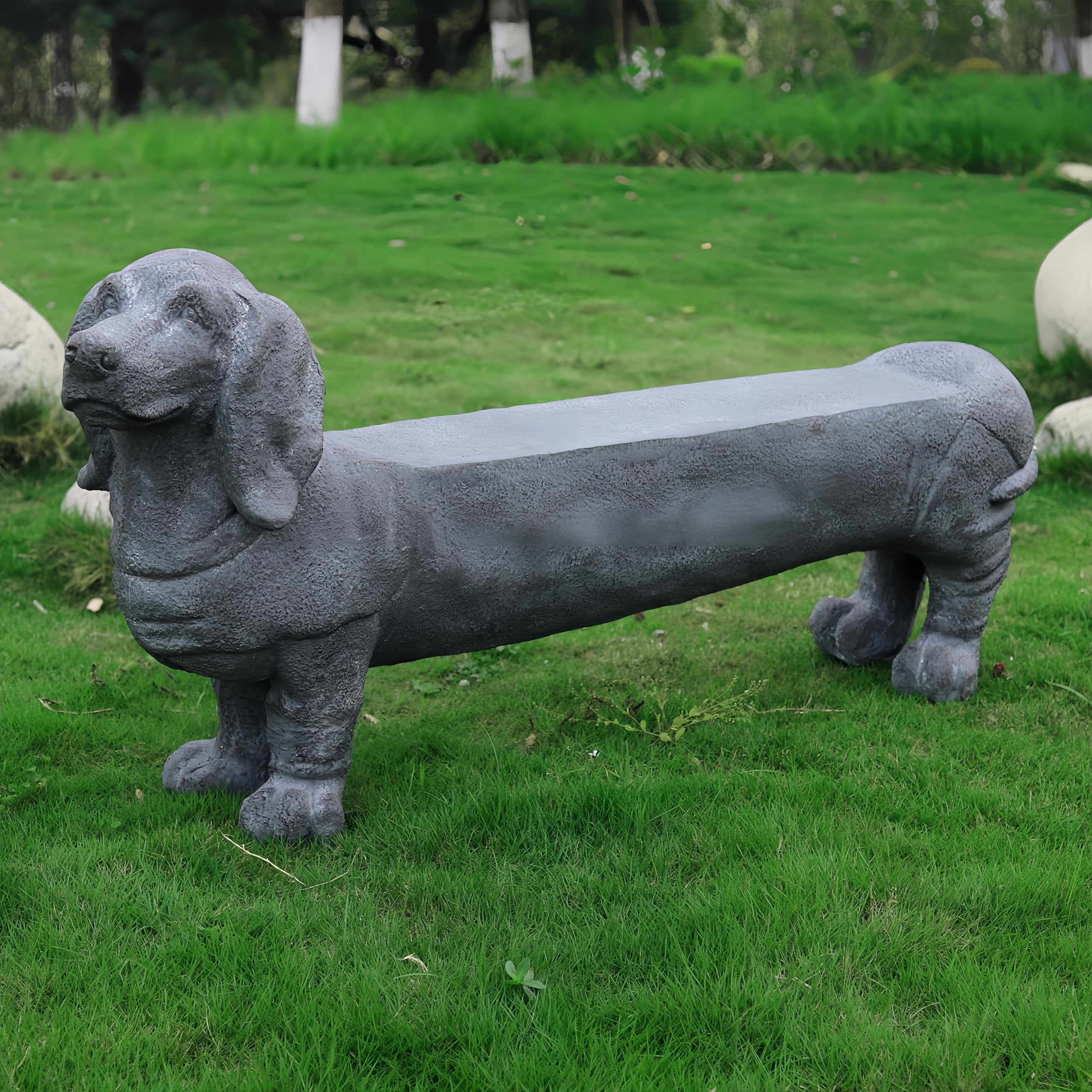 OUTOUR MGO Dachshund Oversized 55.5’’L Dog Statue Sculpture Dog-Shaped ...