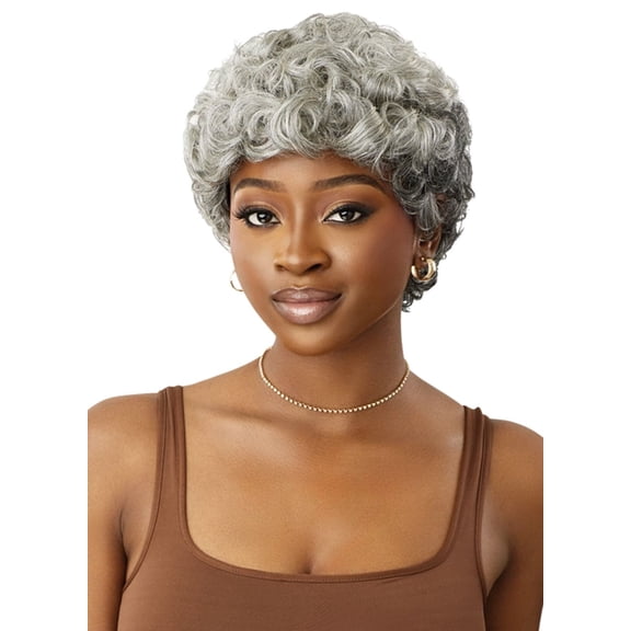 Outre Fab & Fly Gray Glamour Human Hair Emir Wig Human Hair Wigs / Color: NATURAL BLACK