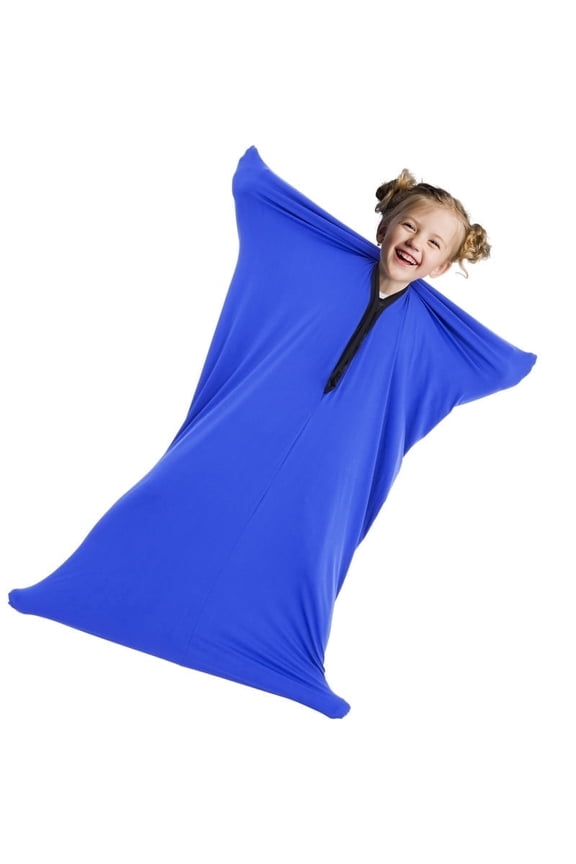 Blue Sensory Body Sock for Boys and Girls, Full-Body Stretchy Sensory Wrap for Stress Relief, Breathable and Cozy Sensory Sack