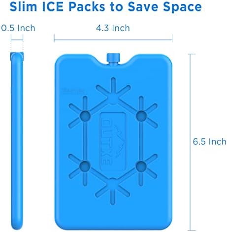 OUTXE Ice Packs for Lunch Box - Reusable Ultra-Thin Freezer Packs - Long-Lasting Cool Packs for Coolers, Keep Food Fresh and Cold in Lunch Boxes and breastmilk Bags