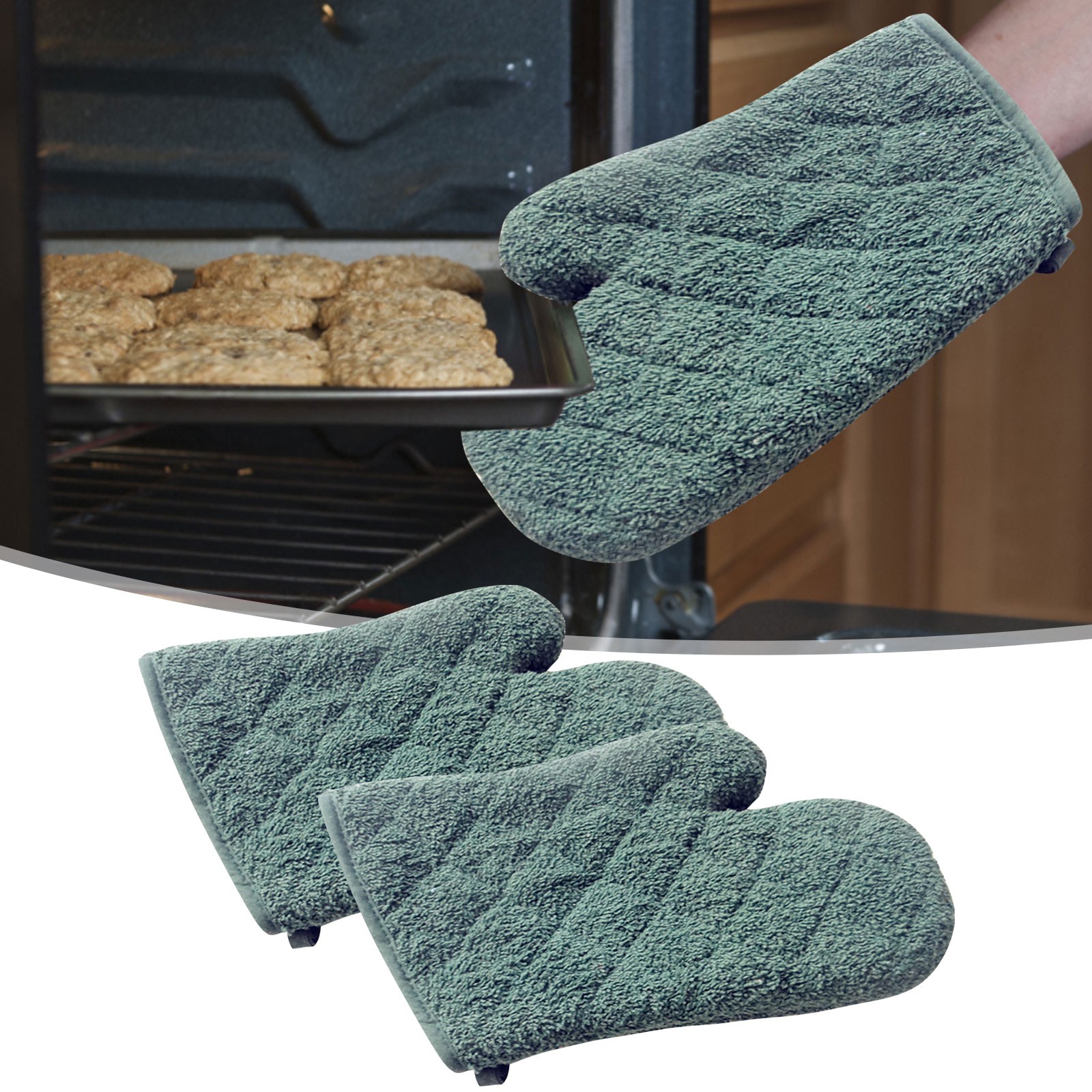 OUTlOU Baking and cotton Towel Baking Insulation Microwave Oven Gloves ...